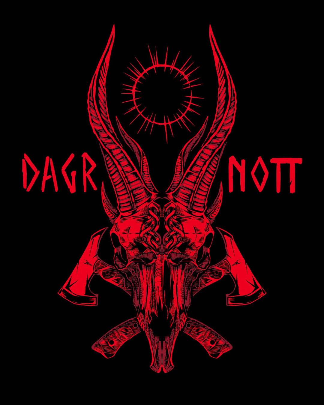 Ibex Skull Dagr & Nott T Shirt