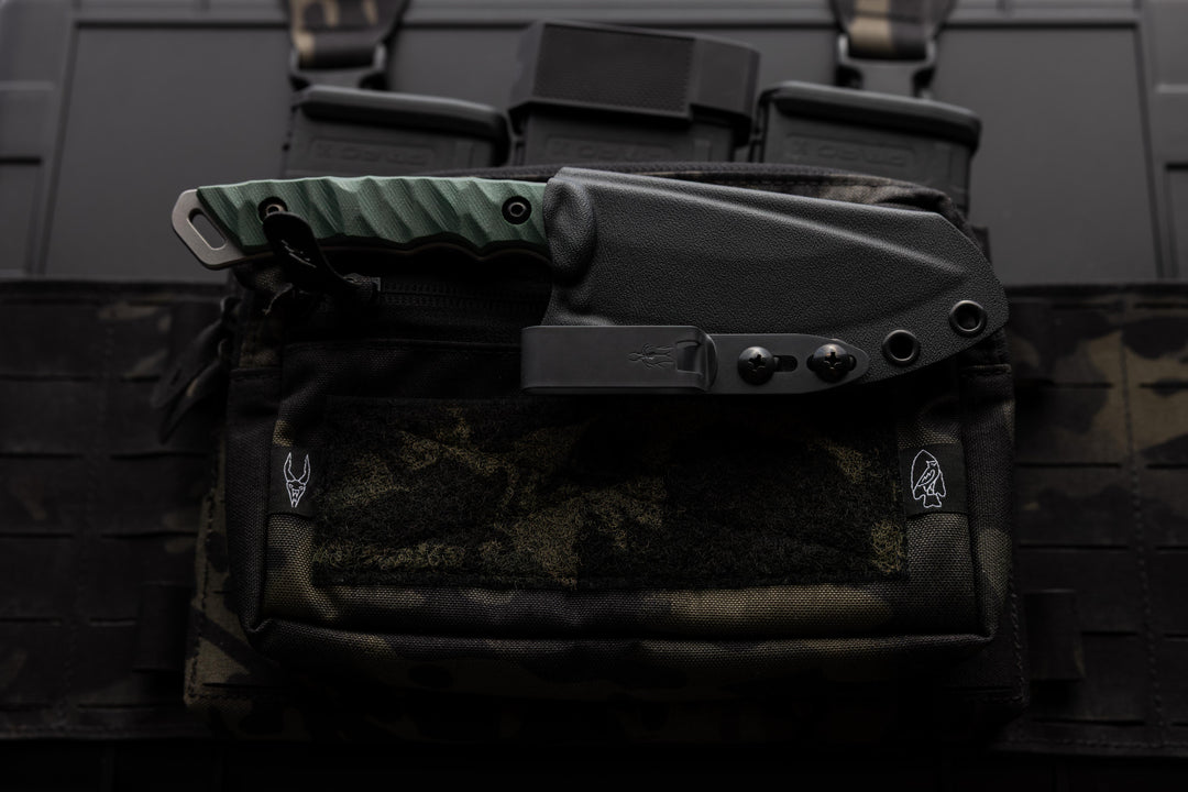 The warlord,  a strong American made Magnacut fixed blade.