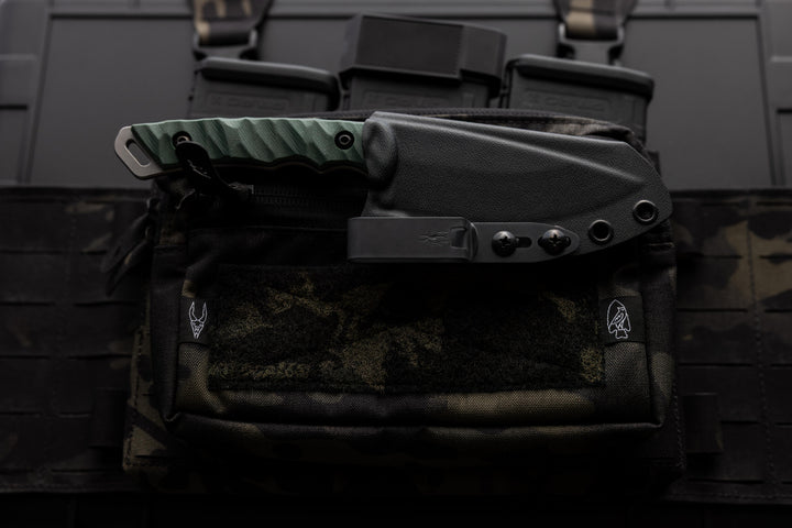 The warlord,  a strong American made Magnacut fixed blade.