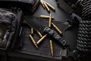 Dagr & Nott Warlord fixed blade in Magnacut, featuring a tactical pouch.
